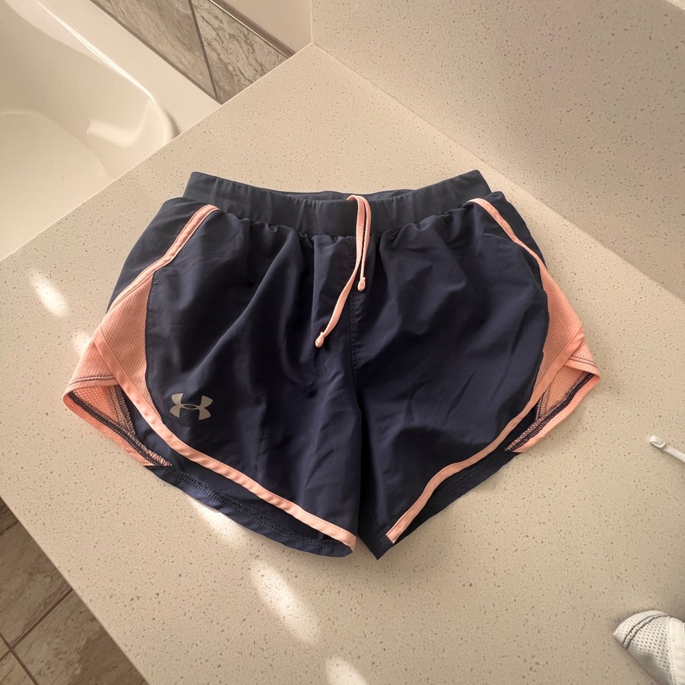 Under Armour Women's Athletic Shorts in Navy and Pink